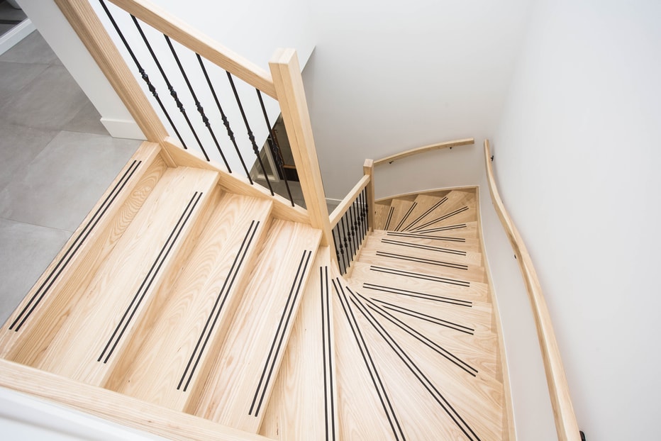 Twisting Staircase Installation Swansea Carpenters in new build property in Swansea