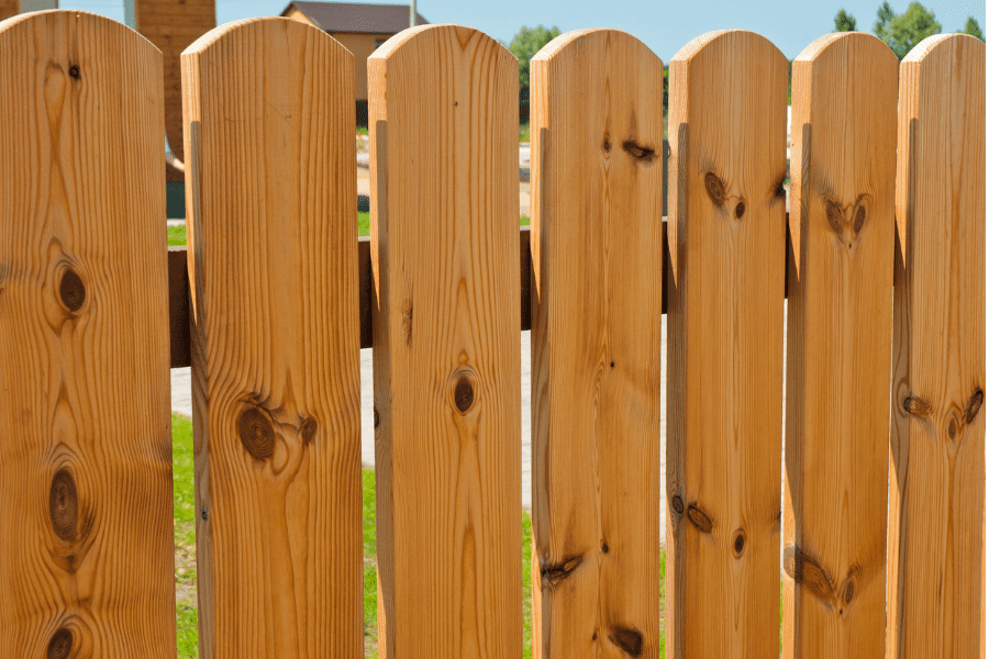 Close up shot of oak picket fencing constructed at Swansea property by Elite Carpenters